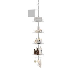 Adjustable White Bath Storage Tower